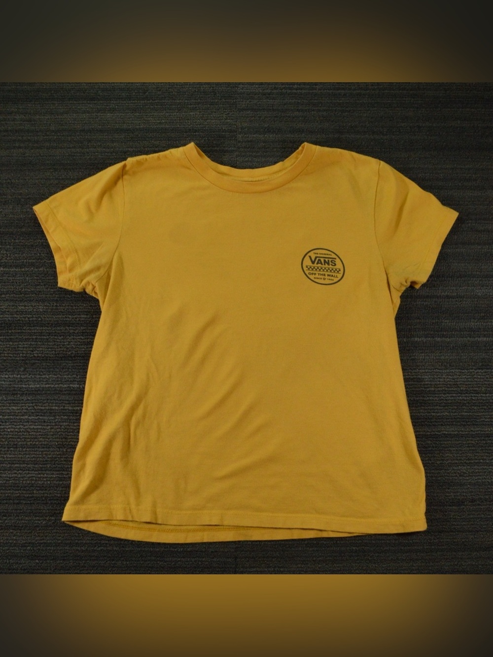 Vans Women’s Small Mustard Yellow Off The Wall Logo Tee